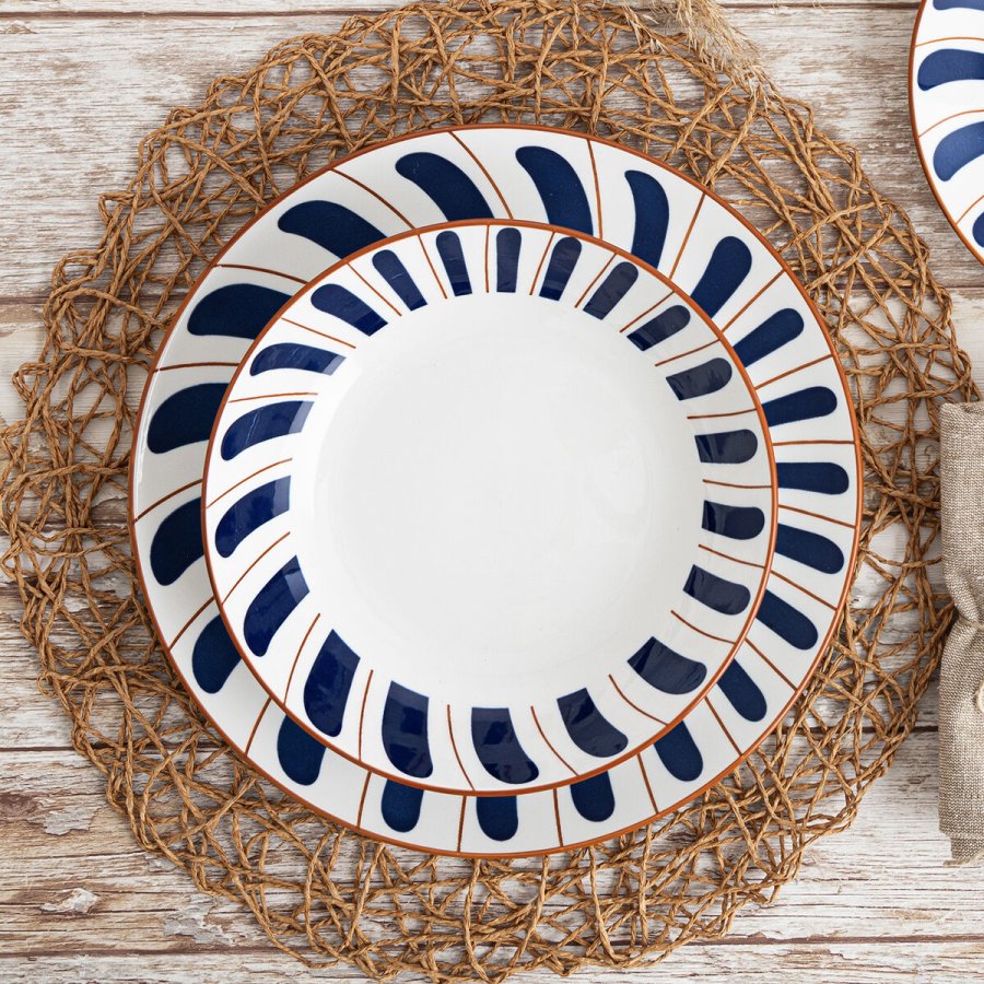 Flad Plade Bidasoa Oceanika Bl� Keramik � 27 cm (12 enheder) #2