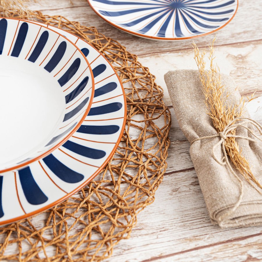 Flad Plade Bidasoa Oceanika Bl� Keramik � 27 cm (12 enheder) #3