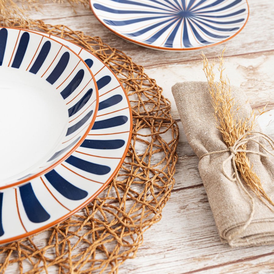 Dyb tallerken Bidasoa Oceanika Bl� Keramik � 20 cm (12 enheder) #3