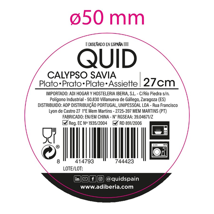 Flad Plade Quid Calypso Gr�n Keramik � 27 cm (12 enheder) #7