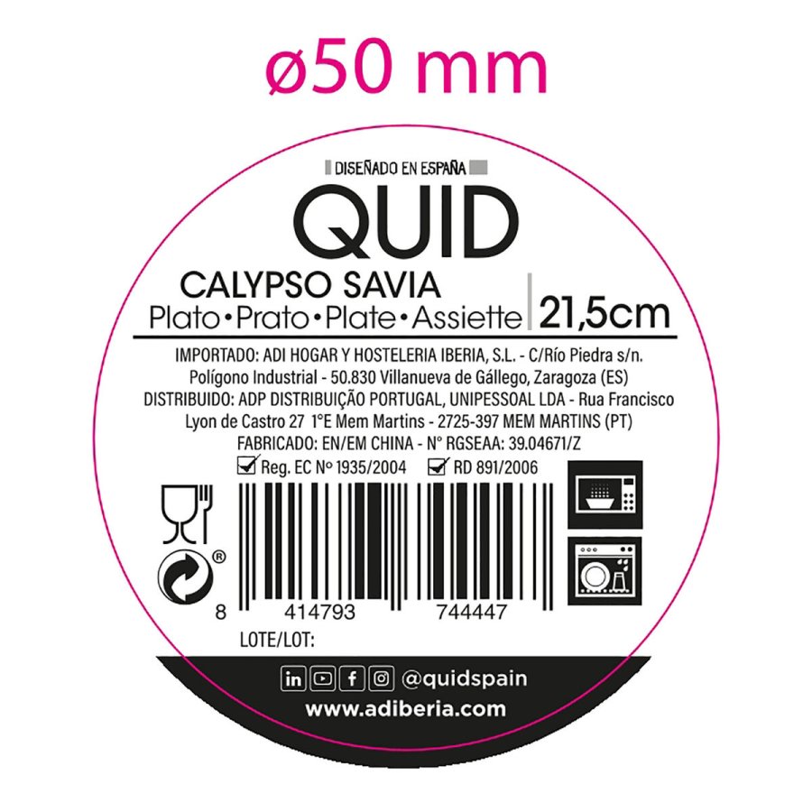 Dyb tallerken Quid Calypso Gr�n Keramik � 21,5 cm (12 enheder) #7