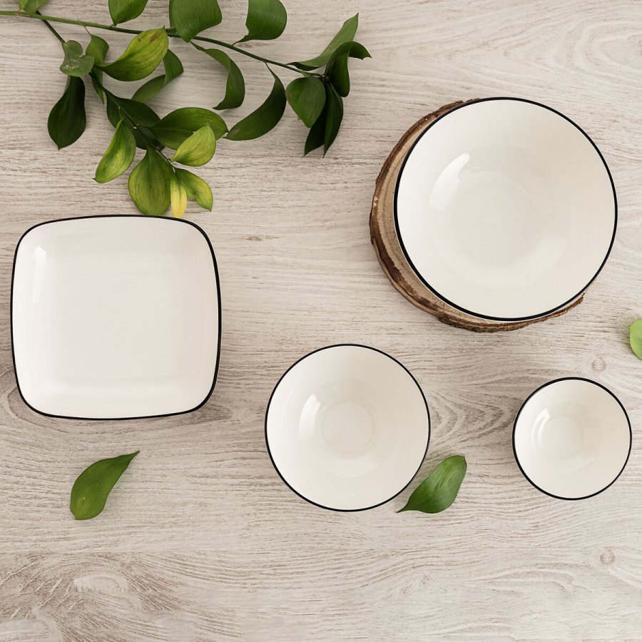 Snacksk�l Quid Gastro Black Hvid Sort Keramik (12 enheder) #7