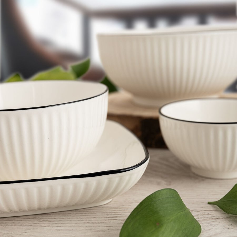 Snacksk�l Quid Gastro Black Hvid Sort Keramik (6 enheder) #5