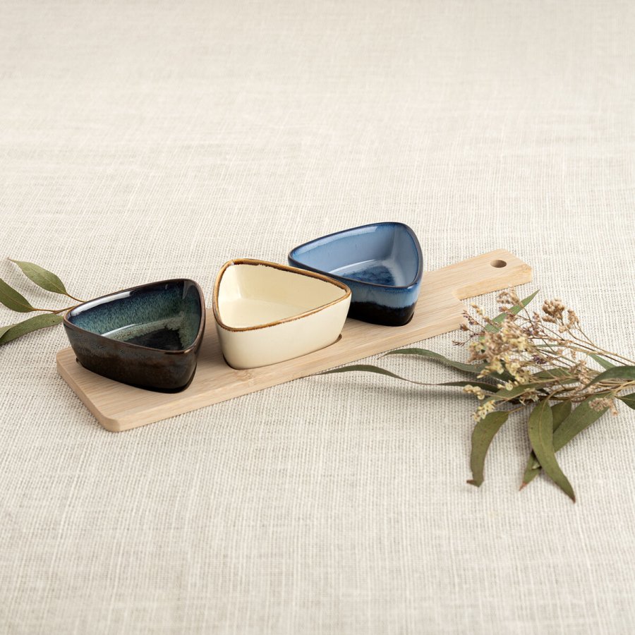 S�t til appetizere Bidasoa Moana Multifarvet Keramik 34 x 9,5 x 4,5 cm 4 Dele (12 enheder) #2