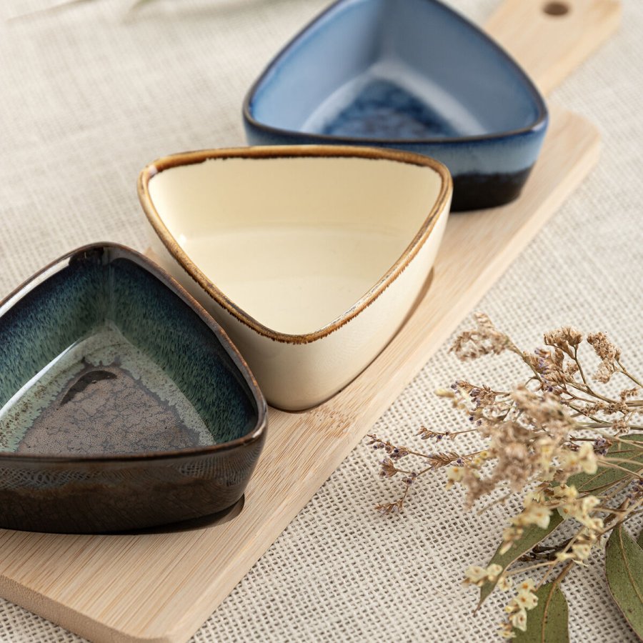 S�t til appetizere Bidasoa Moana Multifarvet Keramik 34 x 9,5 x 4,5 cm 4 Dele (12 enheder) #5