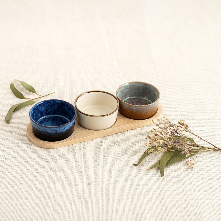 S�t til appetizere Bidasoa Moana Multifarvet Keramik 29 x 10 x 4,5 cm 4 Dele (12 enheder) #2