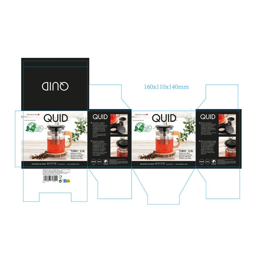 Tekande Quid Tubin Gennemsigtig Glas 800 ml (12 enheder) #7