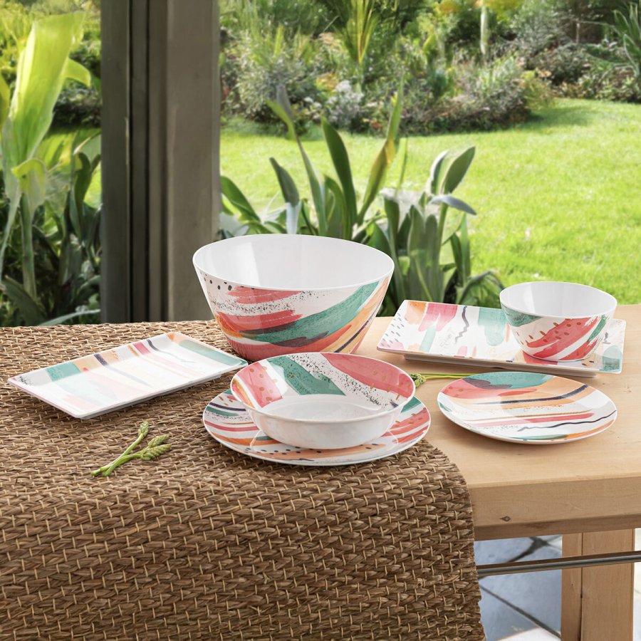 Flad Plade Quid Acuarela Hvid Bioplast � 25 cm (12 enheder) #2