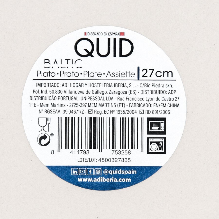 Flad Plade Quid Baltic Beige Keramik � 27 cm (12 enheder) #7