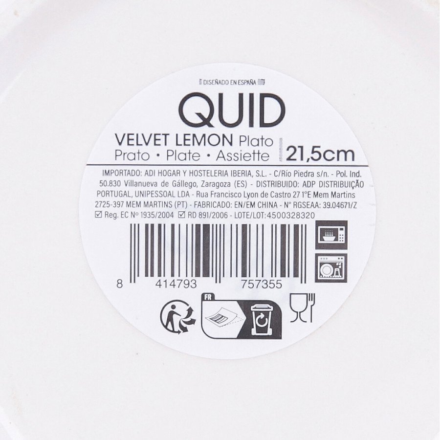 Dyb tallerken Quid Velvet Gul Keramik � 21,5 cm (12 enheder) #7