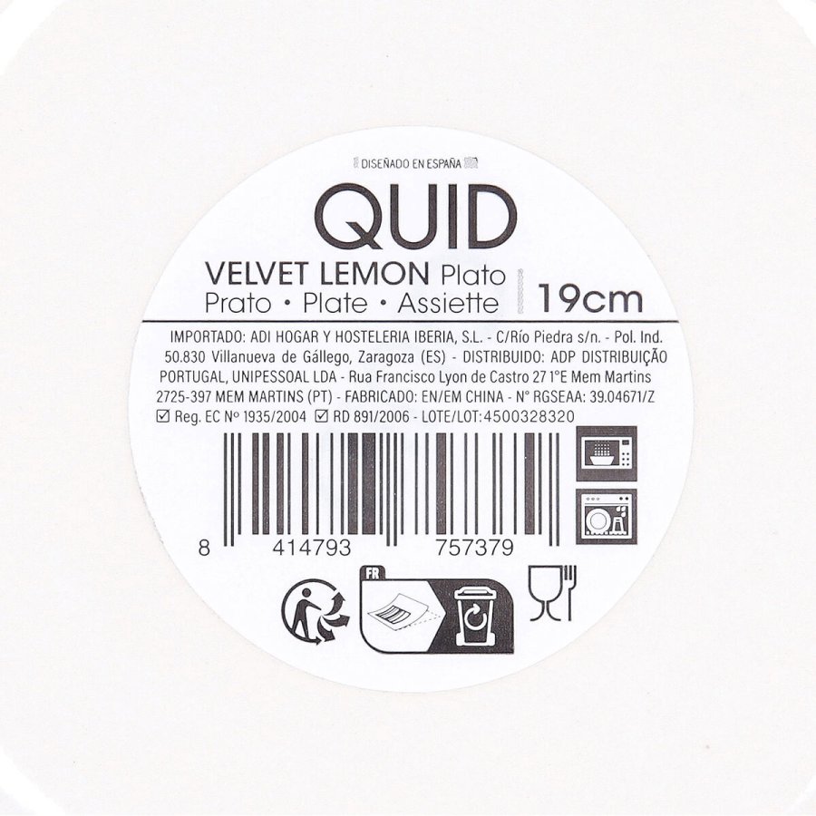 Desserttallerken Quid Velvet Gul Keramik � 19 cm (12 enheder) #7