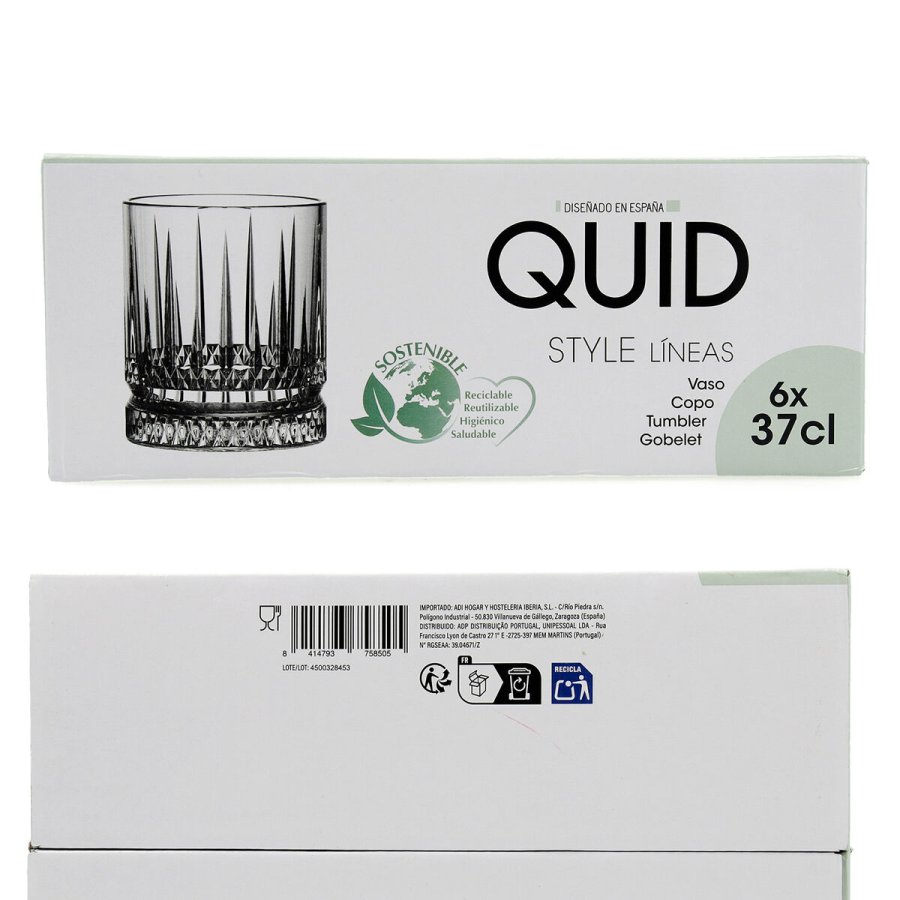 Glas Quid Style Gennemsigtig Glas Striber 370 ml (6 enheder) #7