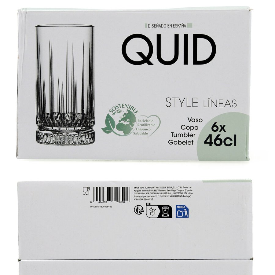 Glas Quid Style Gennemsigtig Glas Striber 460 ml (6 enheder) #7