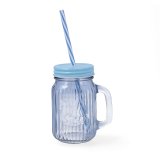 Beholder med L�g og Suger�r Quid Maison Bl� Glas 450 ml (12 enheder) #2