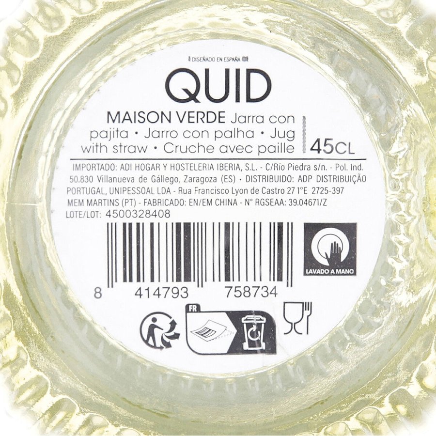 Beholder med L�g og Suger�r Quid Maison Gr�n Glas 450 ml (12 enheder) #3