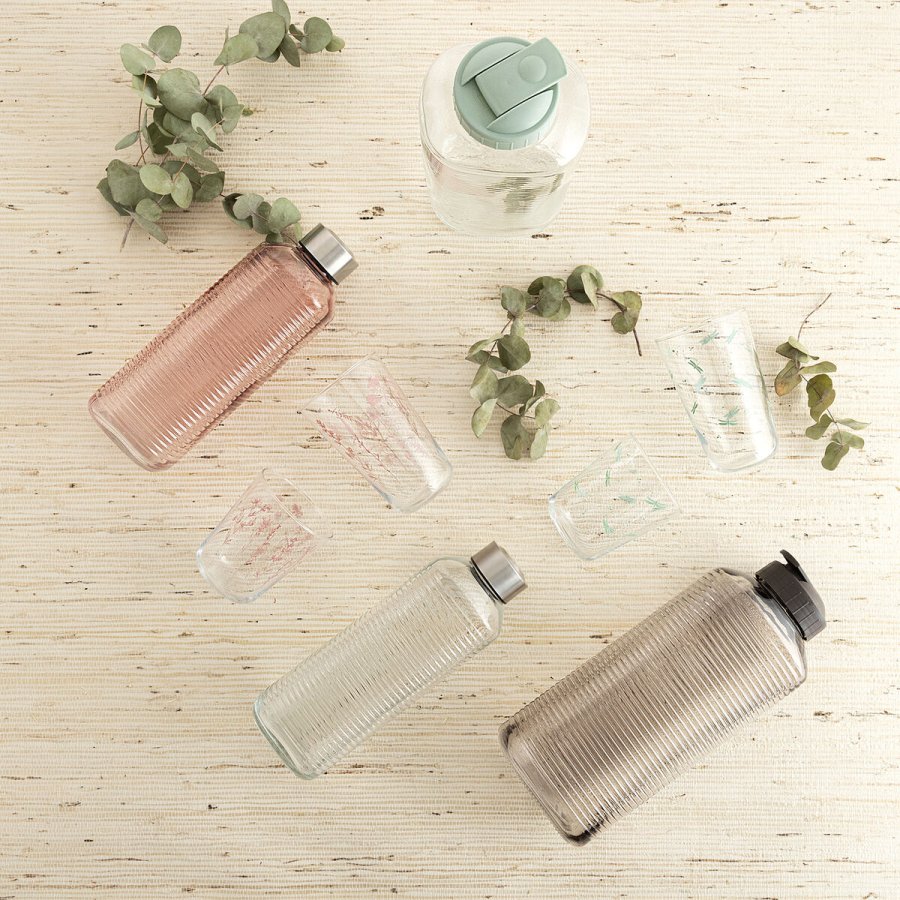 Vandflaske Quid Velvet Pink Glas 1 L (12 enheder) #3