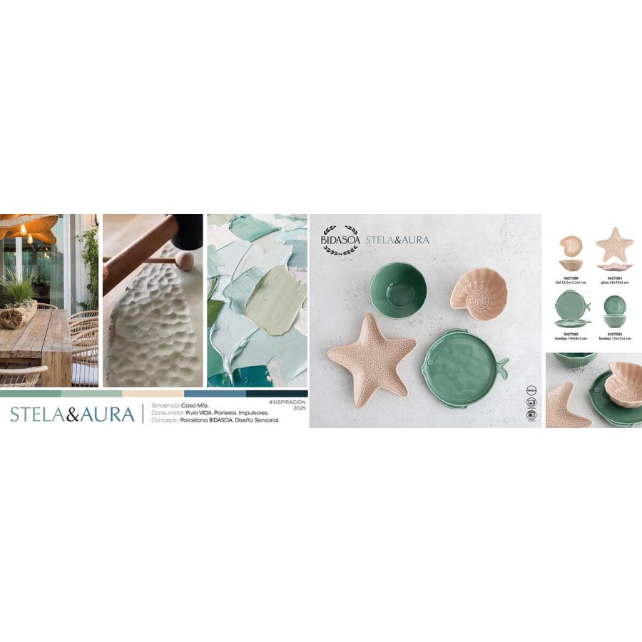 Snacksk�l Bidasoa Aura Stela Beige Keramik 12,5 x 11,5 x 5 cm (6 enheder) #5