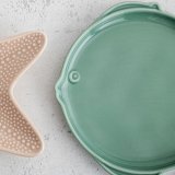 Flad Plade Bidasoa Aura Stela Gr�n Keramik Fisk 19 x 18 x 2 cm (6 enheder) #2