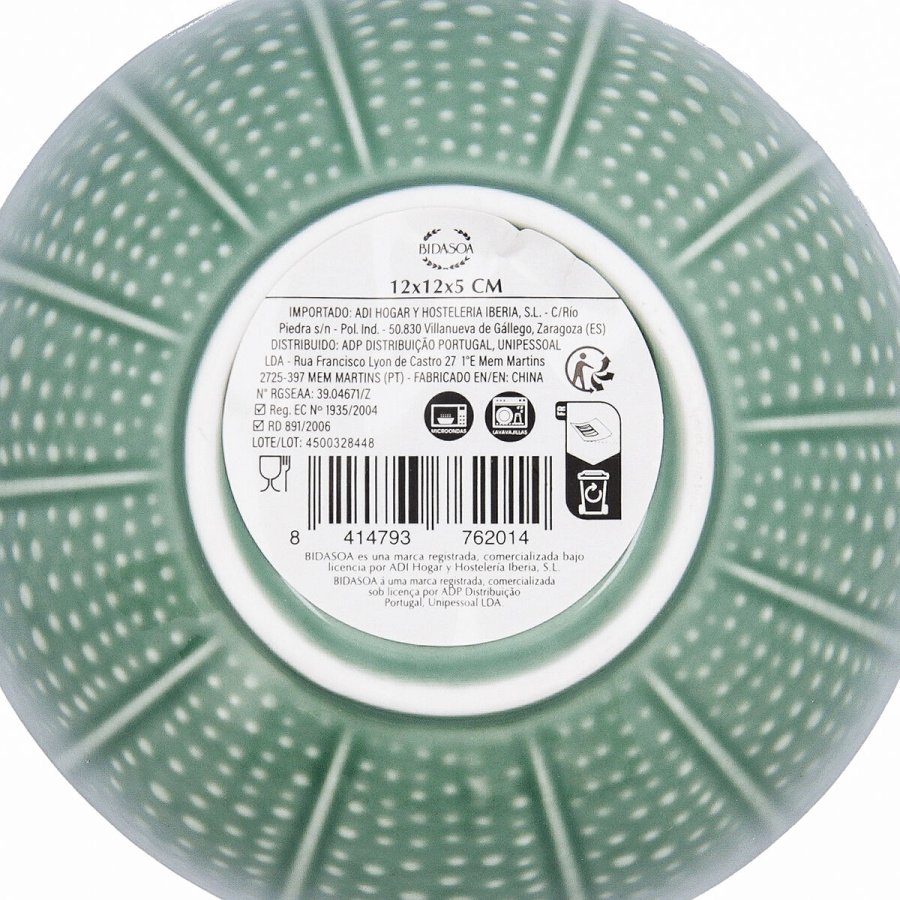 Snacksk�l Bidasoa Aura Stela Gr�n Keramik 12 x 12 x 5 cm (6 enheder) #2