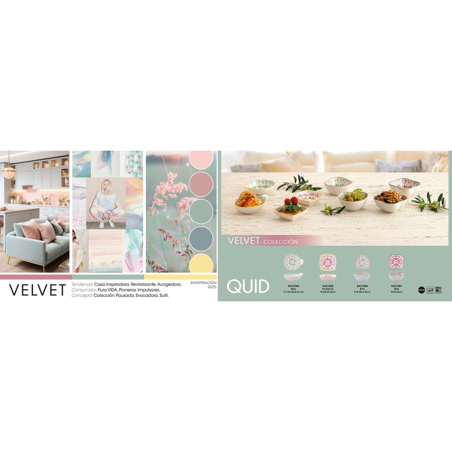 Snacksk�l Quid Velvet Gr�n Keramik 11,5 x 10 x 3,8 cm (24 enheder) #5