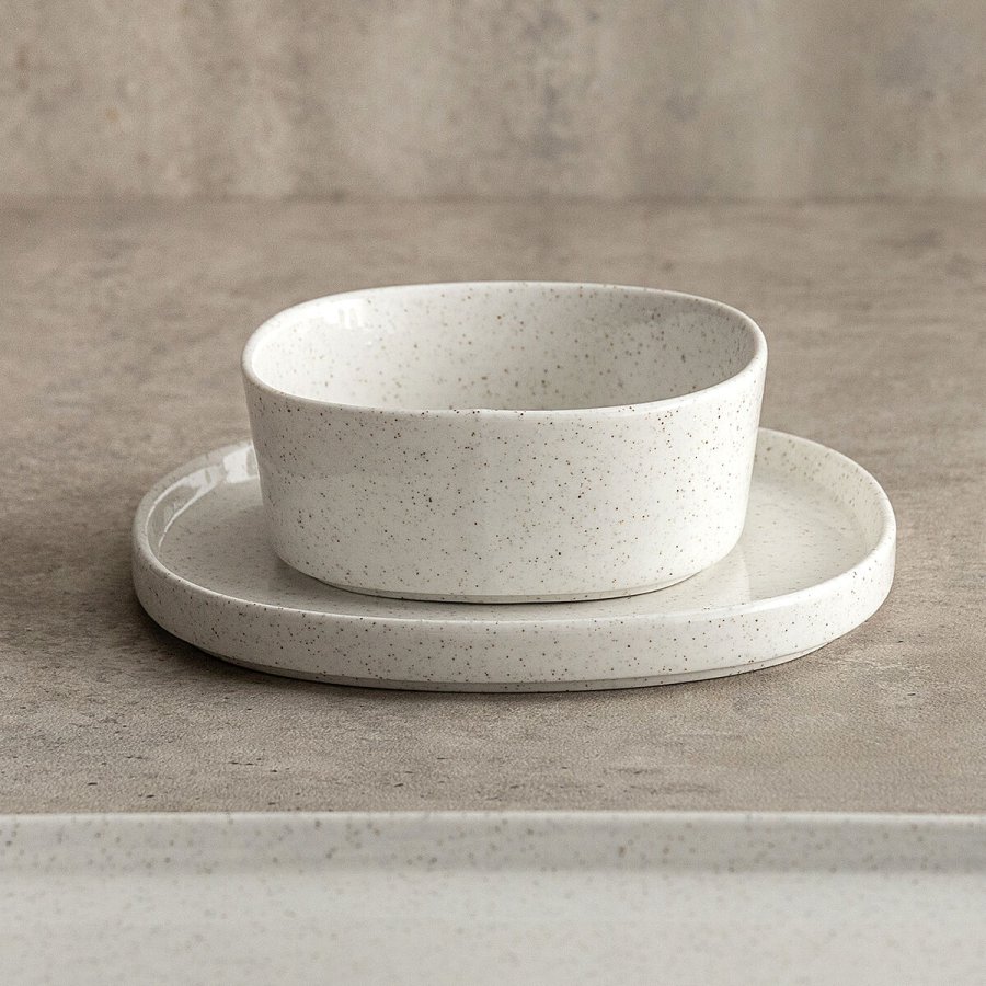 Snacksk�l Bidasoa Elite Hvid Keramik 18 x 18 x 3,5 cm (8 enheder) #5