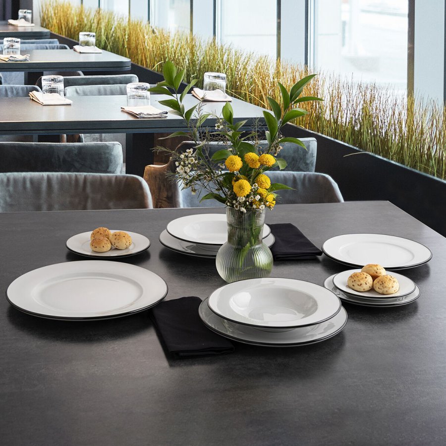 Flad Plade Bidasoa Glacial Filo Hvid Keramik � 25 cm (24 enheder) #2