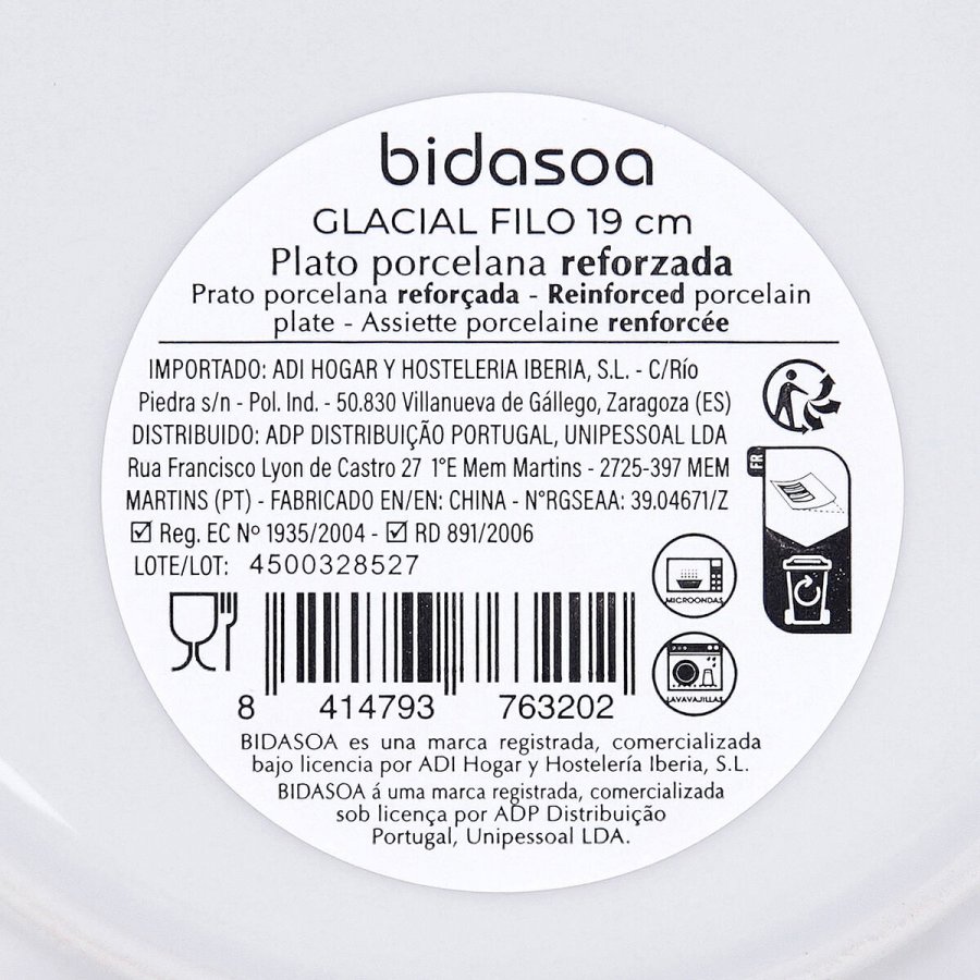 Desserttallerken Bidasoa Glacial Filo Hvid Keramik � 19 cm (36 Enheder) #7