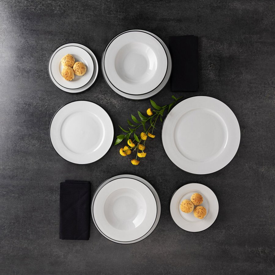 Desserttallerken Bidasoa Glacial Filo Hvid Keramik � 19 cm (36 Enheder) #3