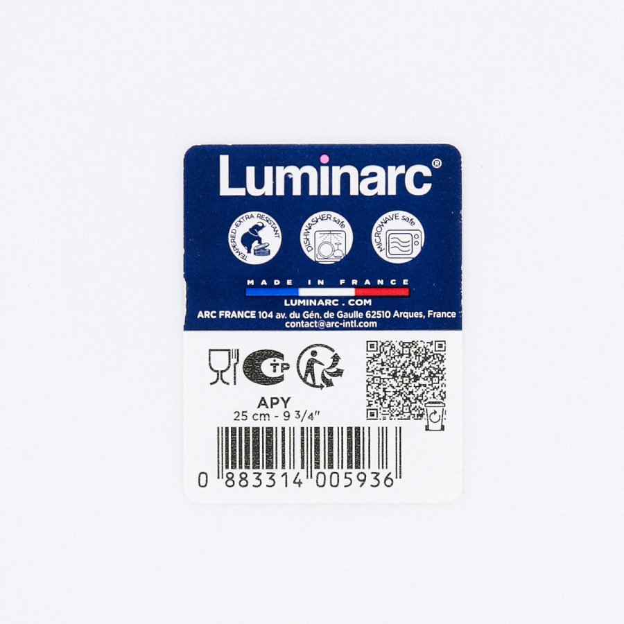 Flad Plade Luminarc Apy Hvid Glas � 25 cm (12 enheder) #4