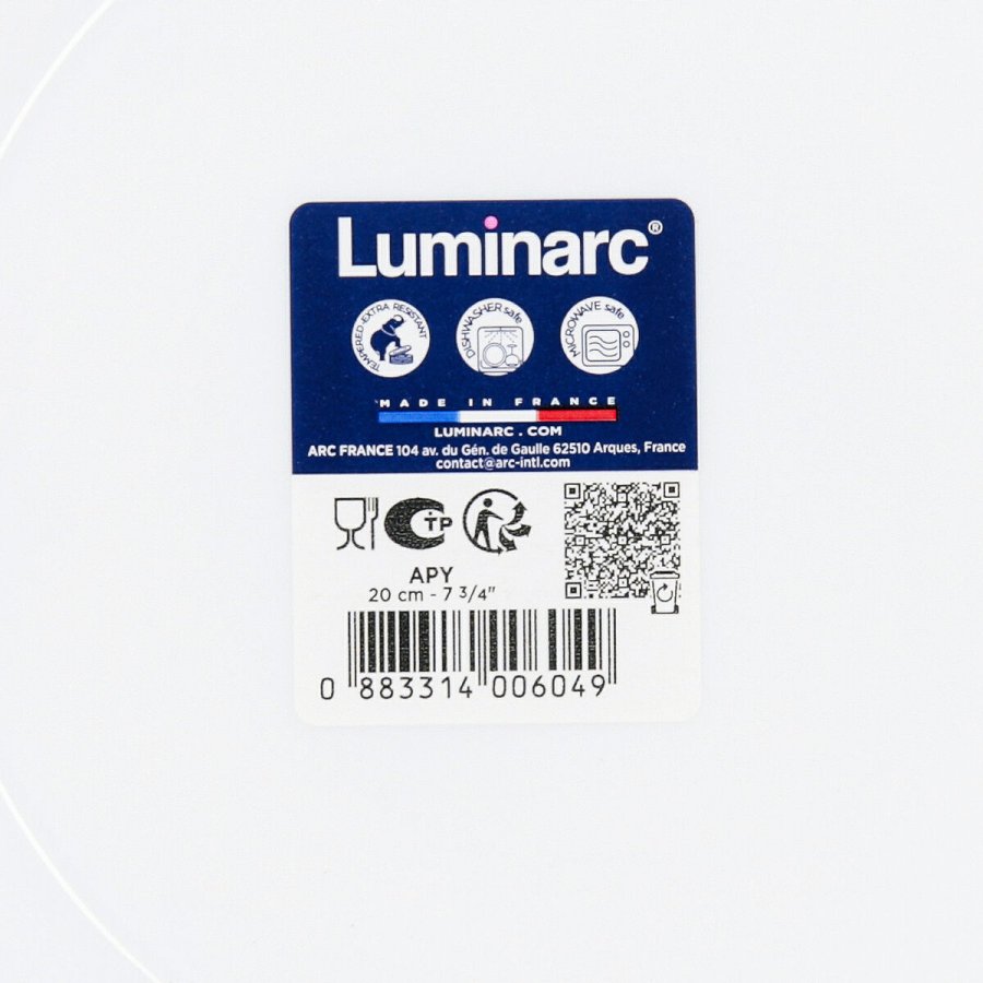 Dyb tallerken Luminarc Apy Hvid Glas � 20 cm (12 enheder) #6