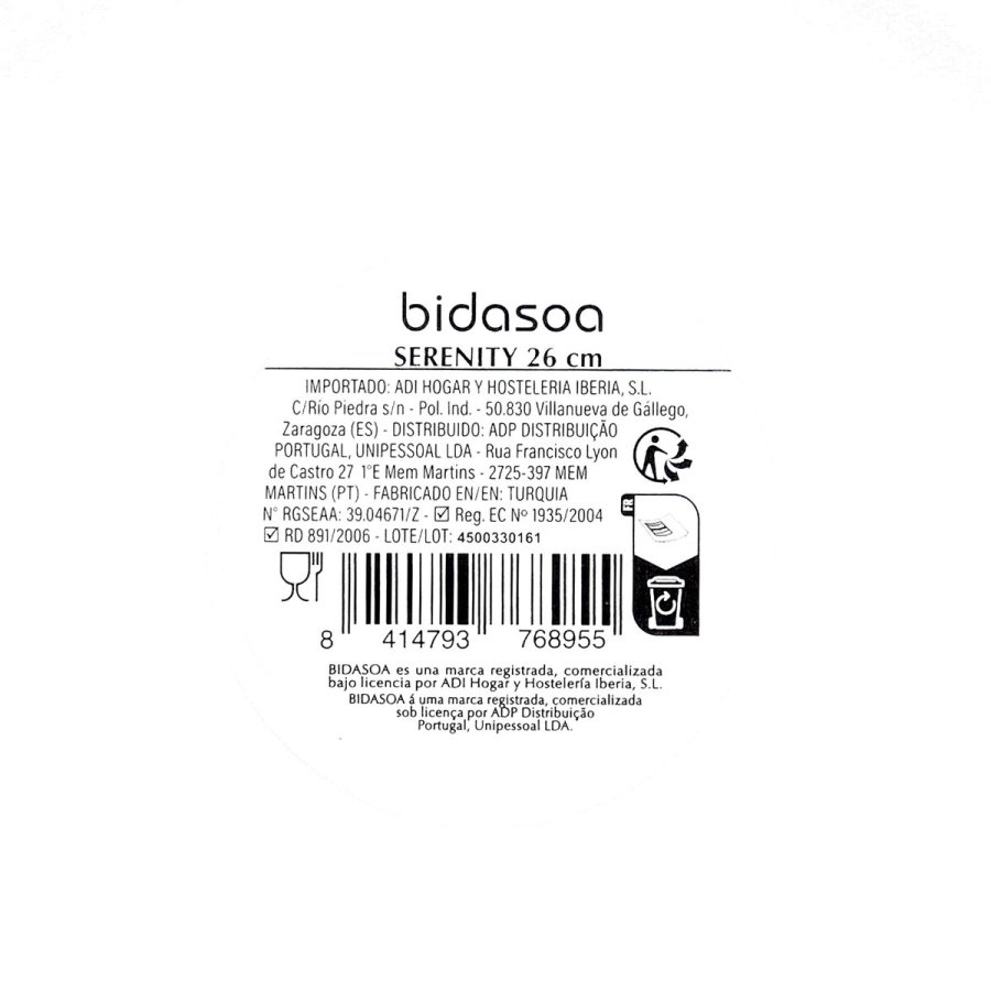 Pastask�l Bidasoa Serenity Hydrozero Hvid Keramik � 26 cm (6 enheder) #7