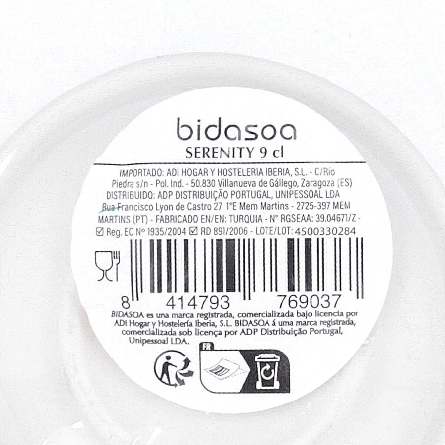 Te- og kaffekop Bidasoa Serenity Hydrozero Hvid Keramik 90 ml (12 enheder) #7