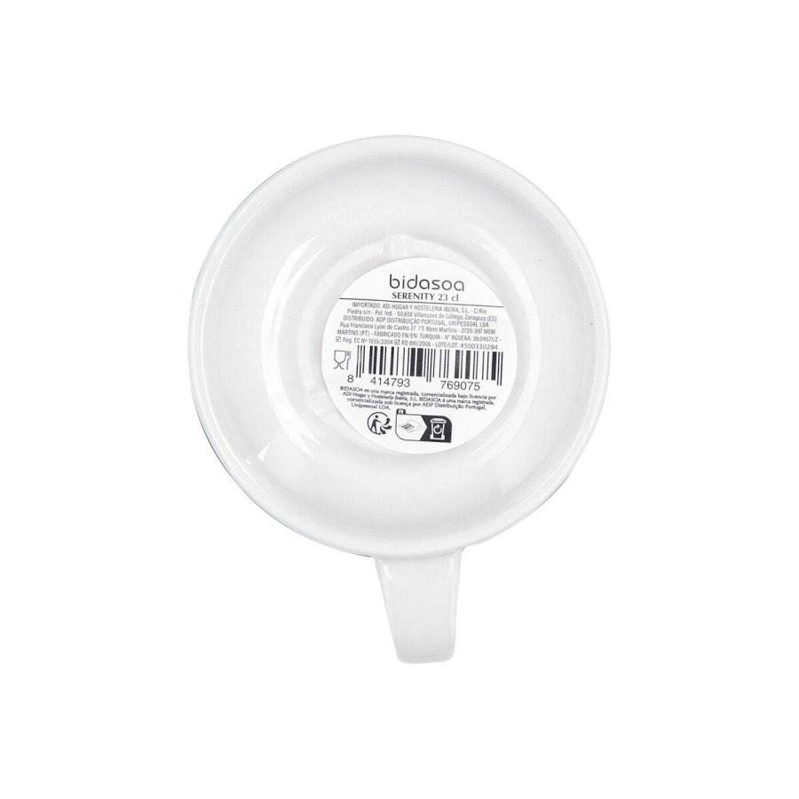 Te- og kaffekop Bidasoa Serenity Hydrozero Hvid Keramik 230 ml (6 enheder) #7