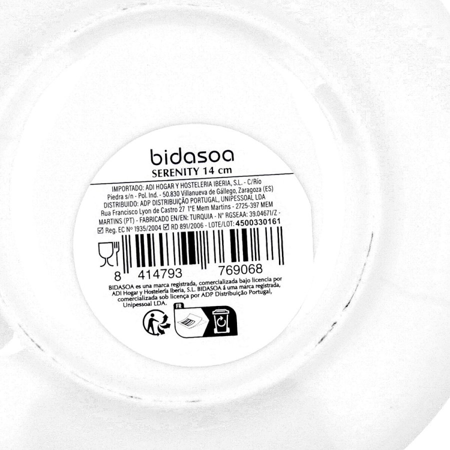 Tallerken Bidasoa Serenity Hydrozero Hvid Keramik � 15 cm Kaffe (6 enheder) #7