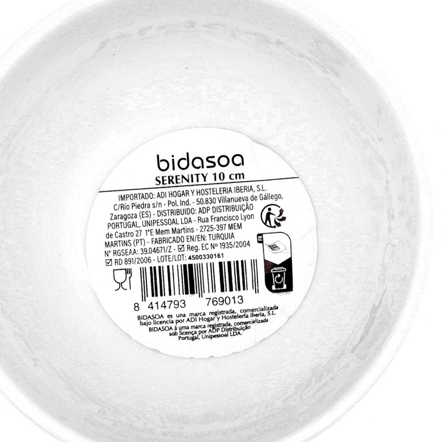 Snacksk�l Bidasoa Serenity Hydrozero Hvid Keramik (12 enheder) #7