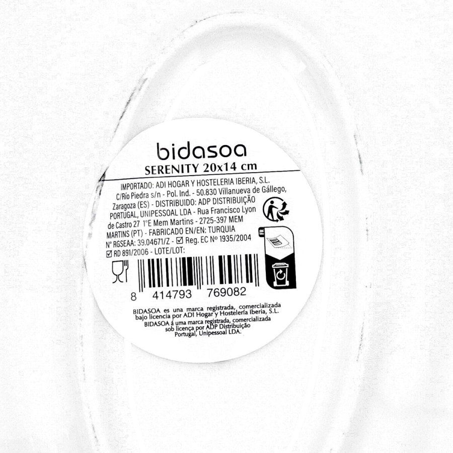 Snack bakke Bidasoa Serenity Hydrozero Hvid � 20 cm (6 enheder) #7