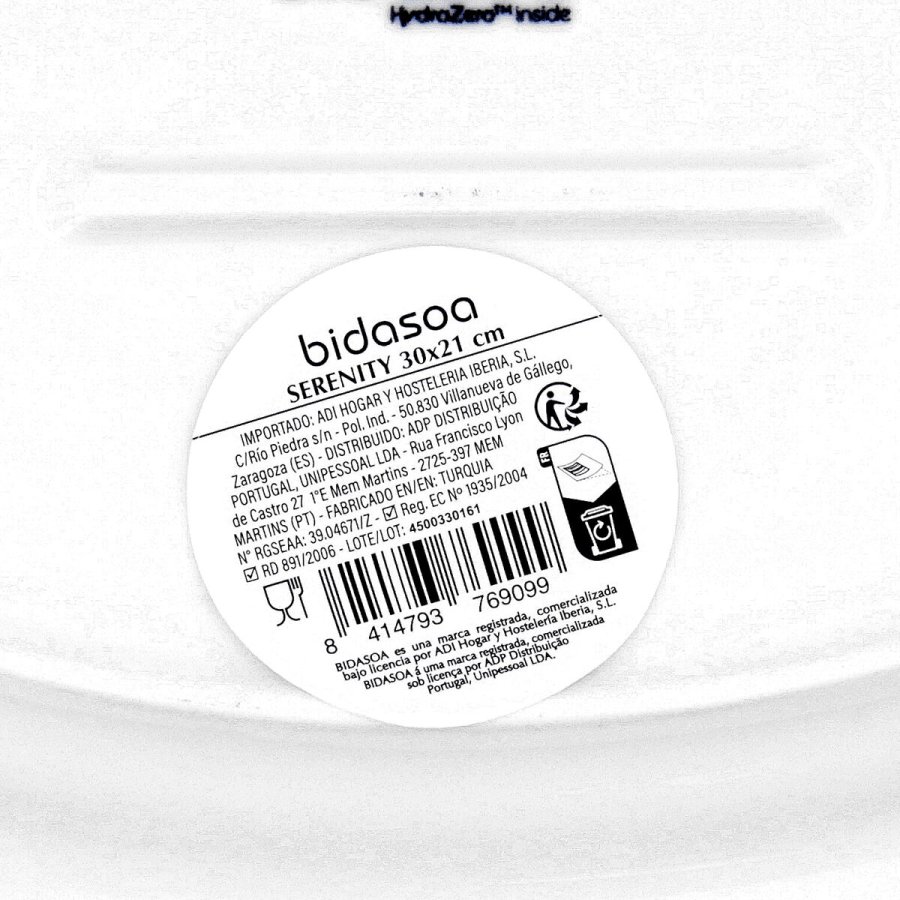 Snack bakke Bidasoa Serenity Hydrozero Hvid � 30 cm (6 enheder) #4