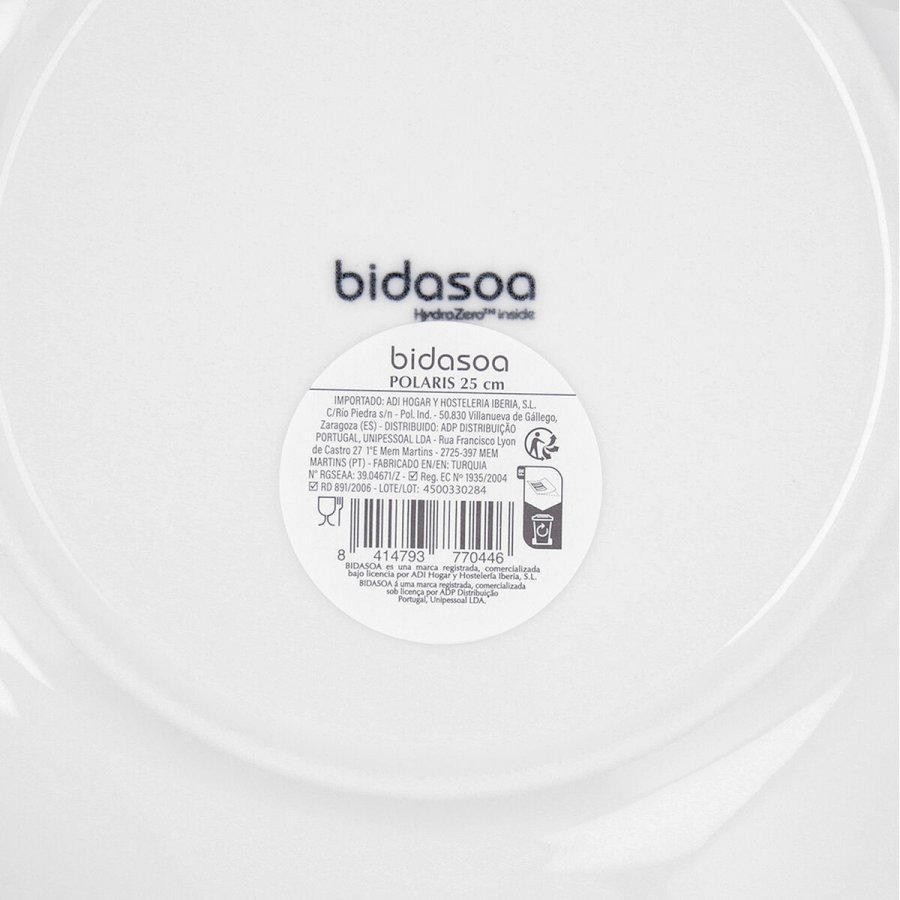 Flad Plade Bidasoa Polaris Hydrozero Beige Keramik � 25 cm (6 enheder) #7