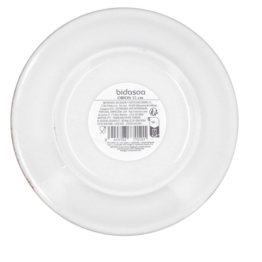 Tallerken Bidasoa Orion Hydrozero Hvid Keramik � 15 cm Br�d (6 enheder) #4