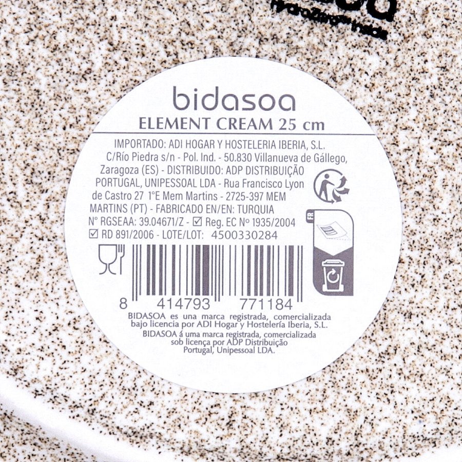 Flad Plade Bidasoa Element Hydrozero Beige Keramik � 25 cm (6 enheder) #7