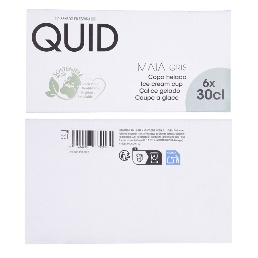 Is og Milshake Glas Quid Maia Gr� Glas 300 ml (6 enheder) #7