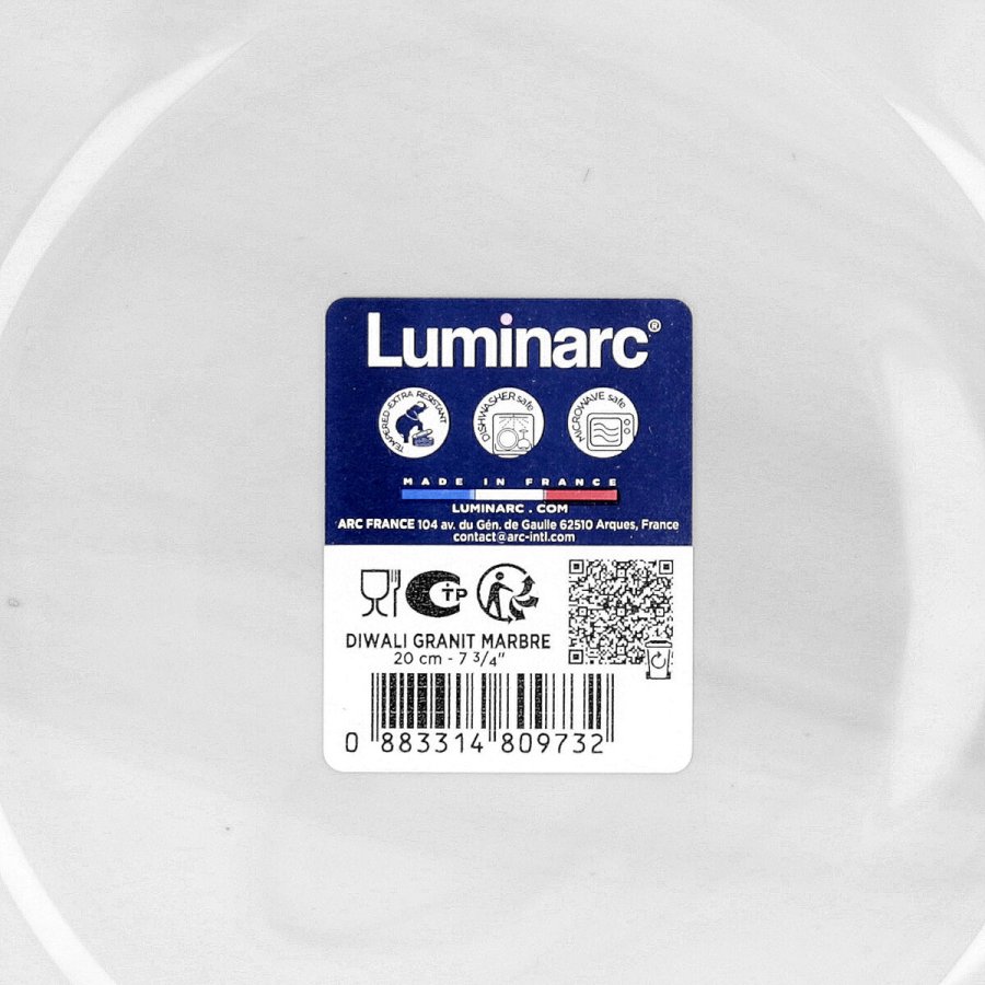 Dyb tallerken Luminarc Diwali Granit Marb To-farvet Glas � 20 cm (24 enheder) #7