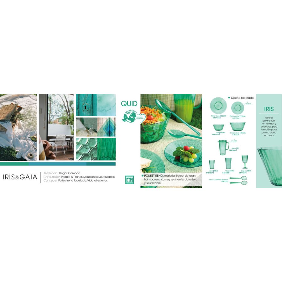 Snacksk�l Quid Iris Gr�n Plastik (12 enheder) #3