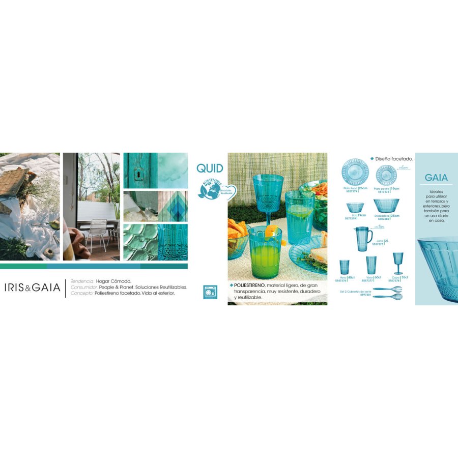 Snacksk�l Quid Gaia Turkisbl� Plastik (12 enheder) #4