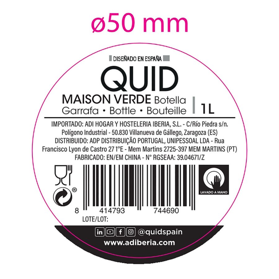 Vandflaske Quid Maison Grn Glas 1 L (12 enheder) #3