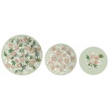 Flad Plade DKD Home Decor Porceln Traditionel 27 x 27 x 3 cm 18 Dele #1