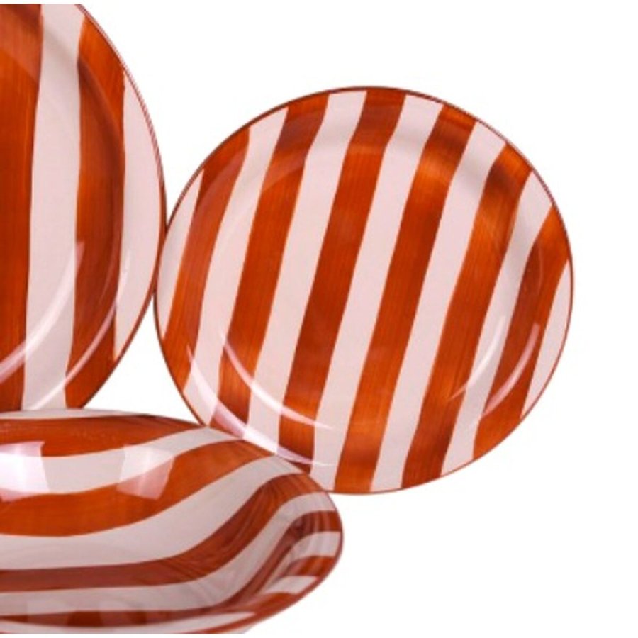 Spisestel Home ESPRIT Gul Bl Rd Stentj Striber Middelhavet 27,5 x 27,5 x 2,8 cm 18 Dele #13