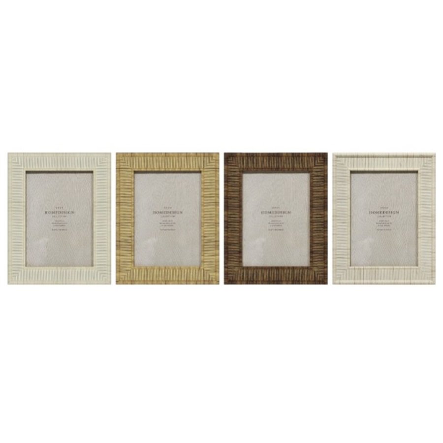Fotoramme Home ESPRIT Beige Natur Krystal polystyren Scandi 18,5 x 2 x 23,5 cm (4 enheder) #5