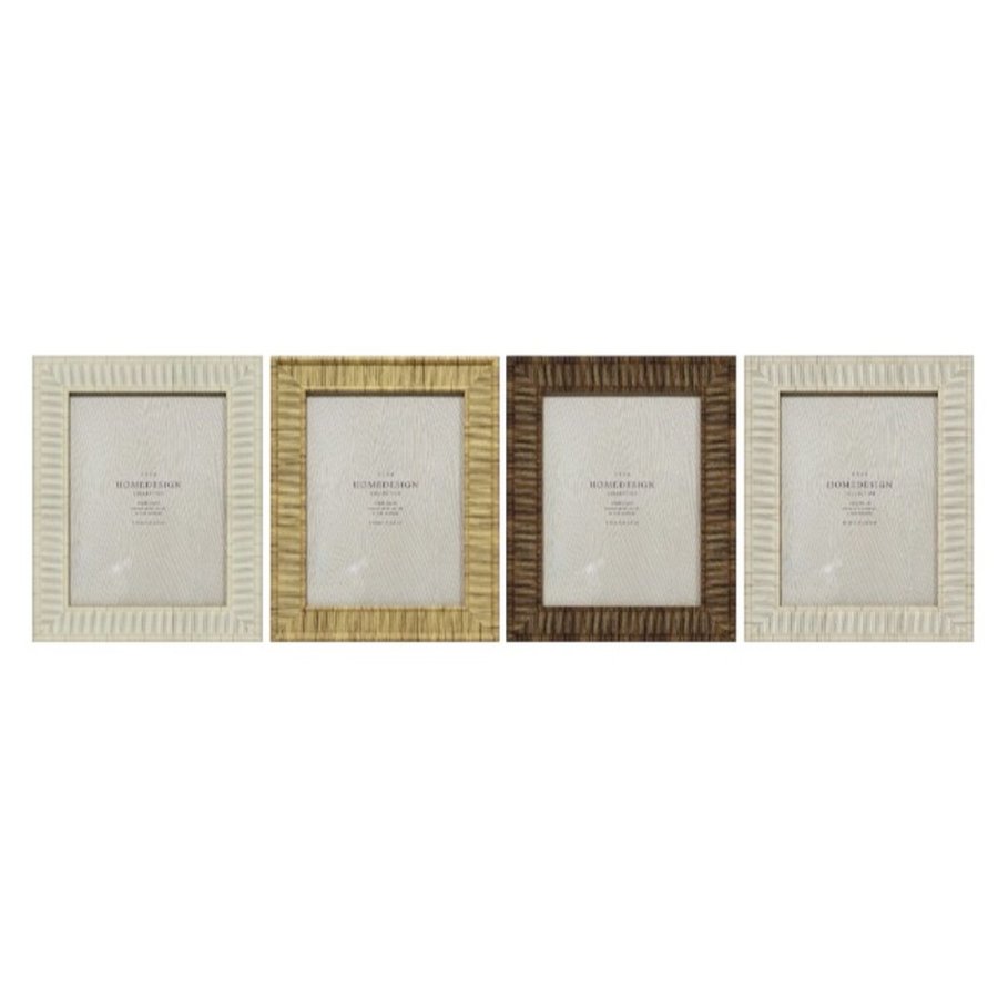 Fotoramme Home ESPRIT Beige Natur Krystal polystyren Skandinavisk 20,5 x 2 x 25,5 cm (4 enheder) #5