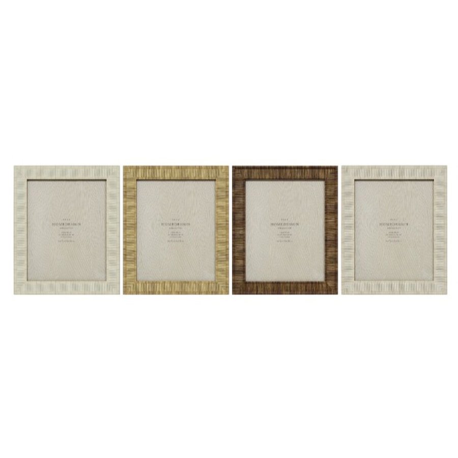 Fotoramme Home ESPRIT Beige Natur Krystal polystyren Skandinavisk 25,5 X 2 X 30,5 cm (4 enheder) #5
